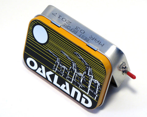 "Oakland Crane Skyline" Mint Tin Pocket Boombox